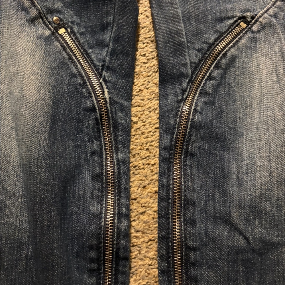 Miss Sixty Dark Blue Washed Skinny Jeans Mid Low Rise Silver Zippers Detail - Picture 4 of 5